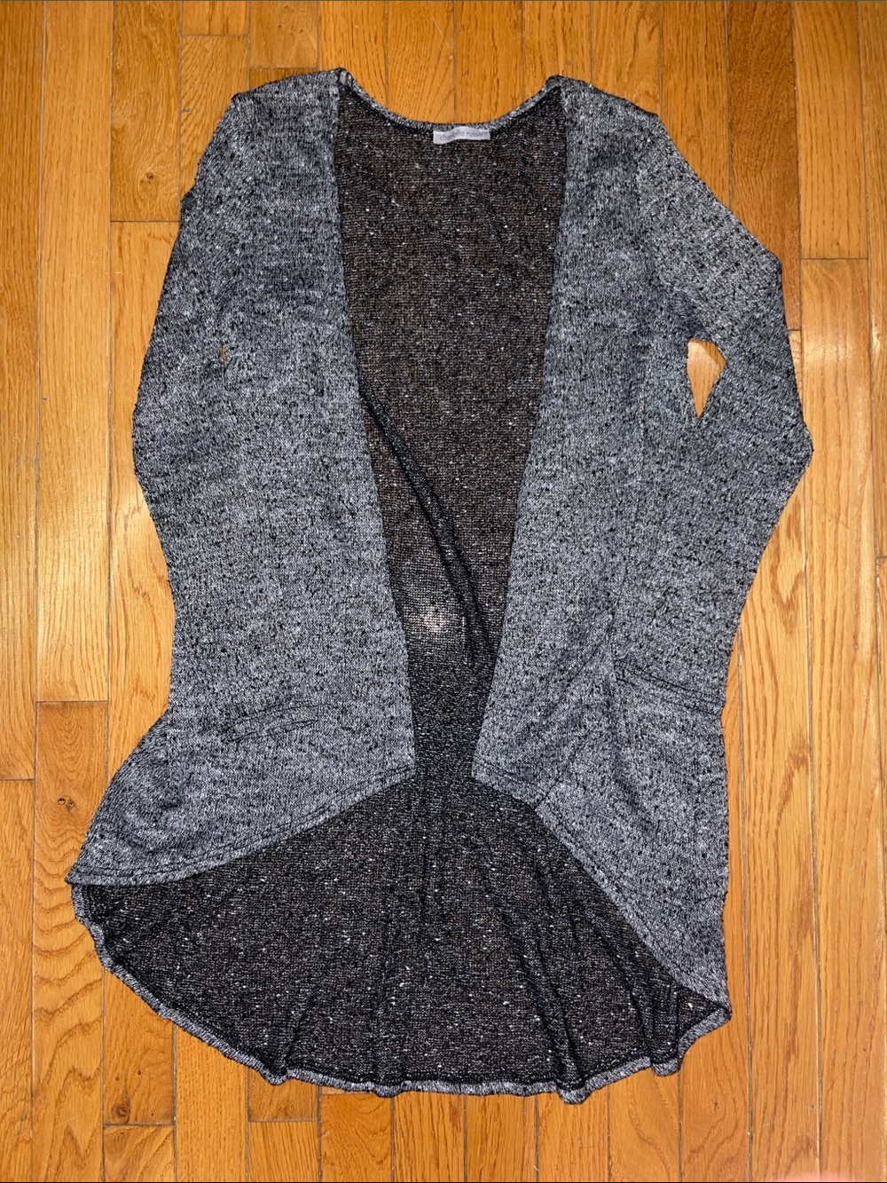 Lightweight Gray Open-Front Cardigan